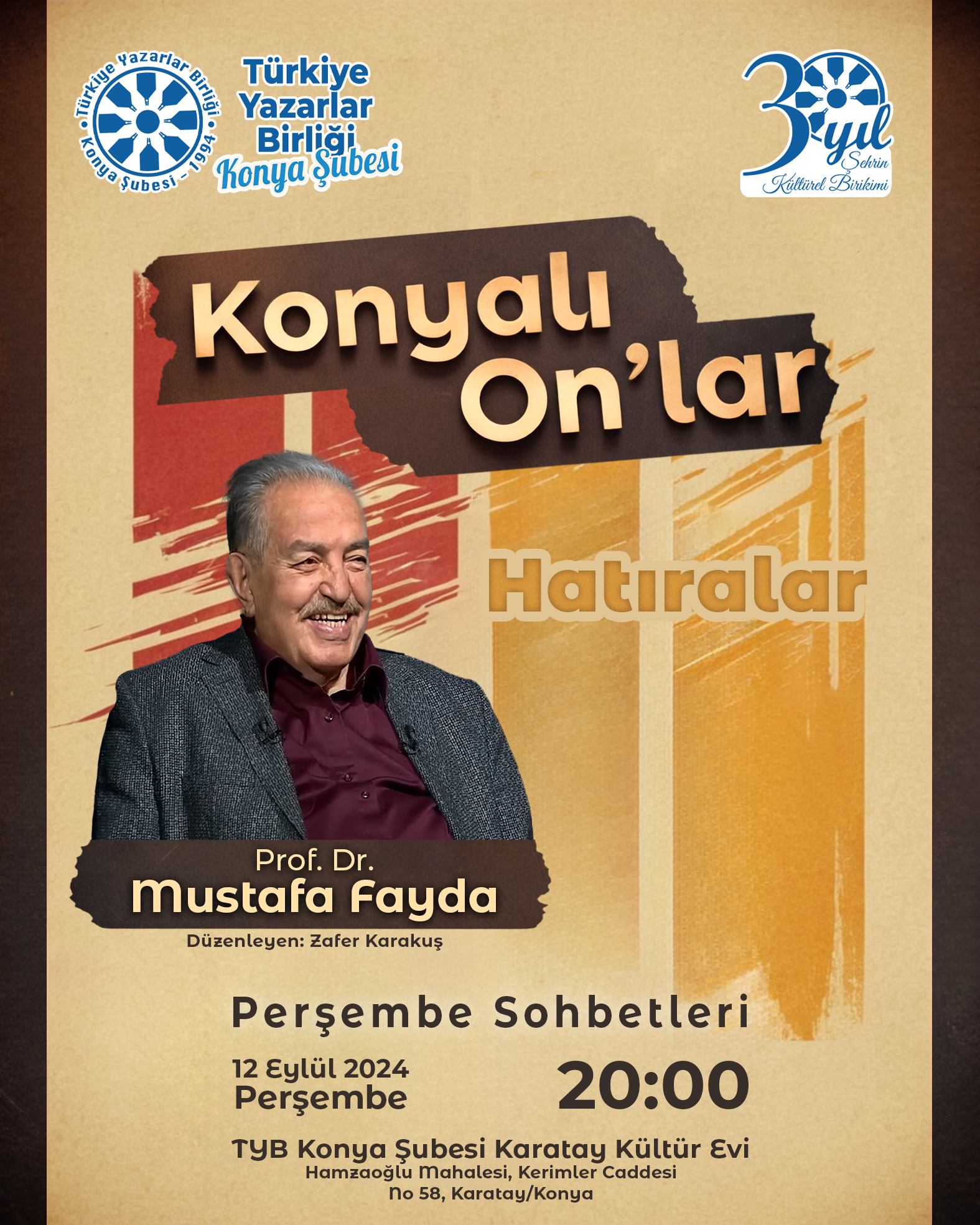 Prof. Dr. Mustafa Fayda Konyalı Onlar Perşembe Sohbetleri